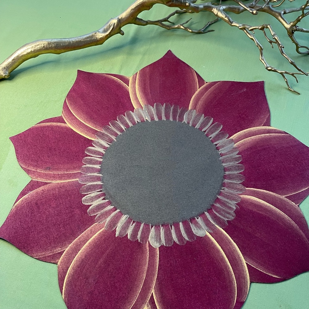 Vintage Carole Shiber set of 7 hand painted beautiful floral pace mats